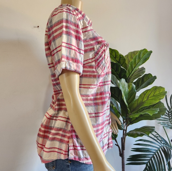 Carhartt Cowgirl Women Button Down Shirt Size M Pink-Cream Color - Picture 7 of 13